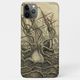 Giant Octopus Vintage 1801 Etching iPhone 11 Pro Max Case