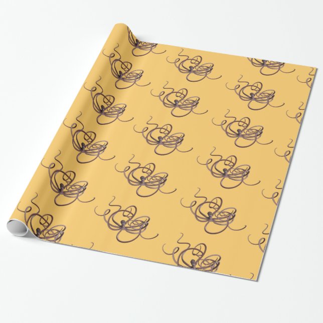 Giant Octopus Wrapping Paper (Unrolled)
