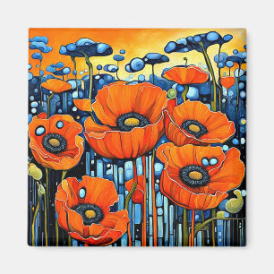 Giant Orange Poppies 2 Magnet