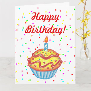 Giant Oversized Cupcake Happy Birthday Card