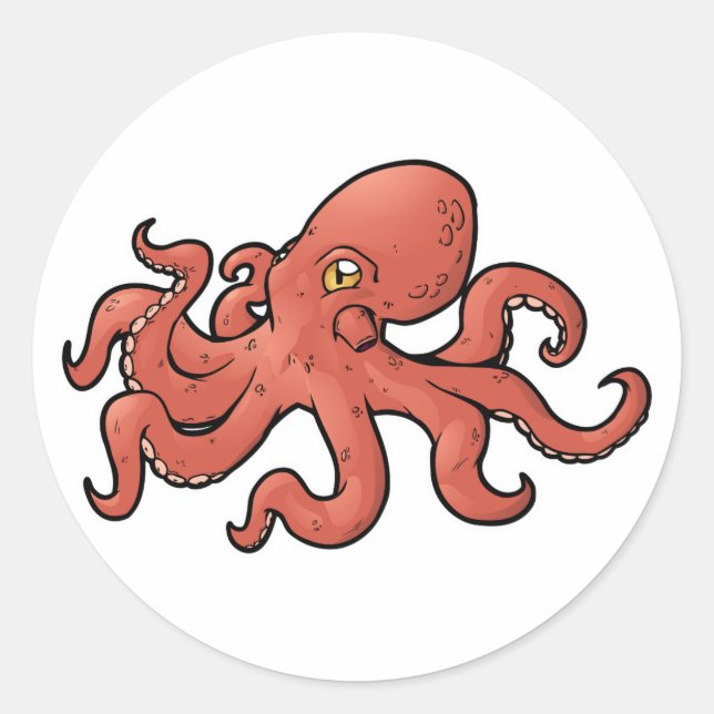 Giant Pacific Octopus Classic Round Sticker (Front)