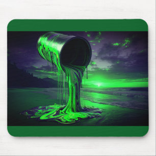 Giant Paint Can Pours Paint Onto Sunset Beach Mouse Mat