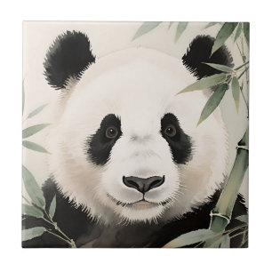 Giant Panda Bamboo Portrait Tile
