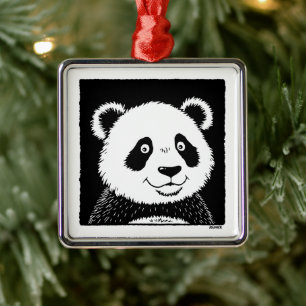 Giant Panda Bear Metal Tree Decoration