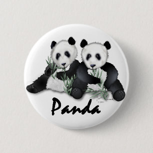Giant Panda Bears 6 Cm Round Badge