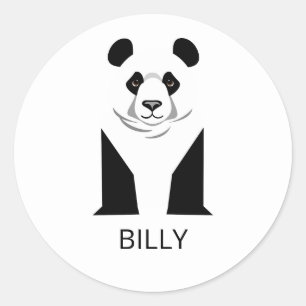 Giant Panda Children's Name Label