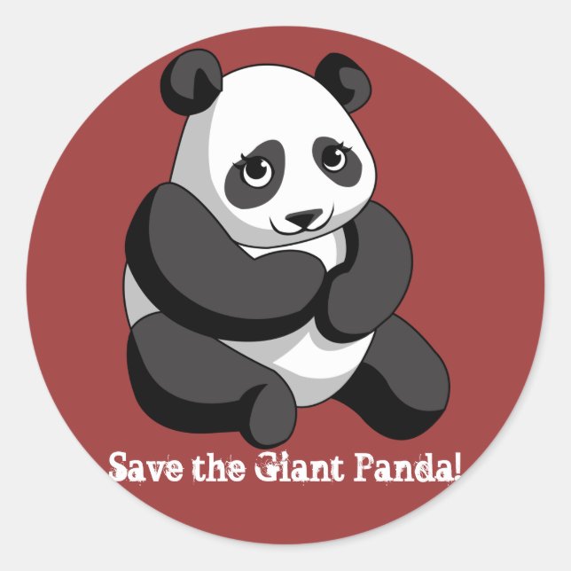 Giant Panda Classic Round Sticker (Front)