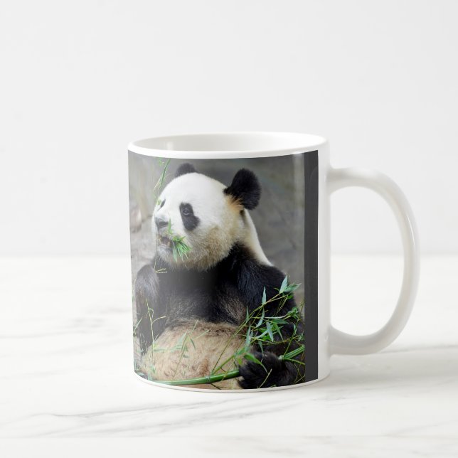 Giant panda eating bamboo coffee mug (Right)