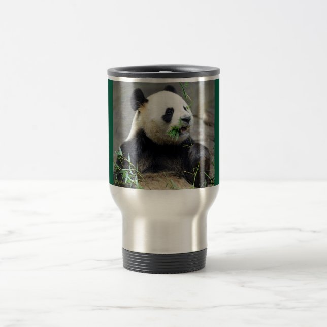 Giant panda eating bamboo travel mug (Center)