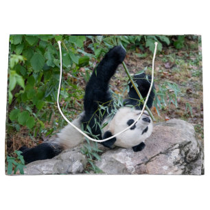 Giant Panda eating Lunch Large Gift Bag