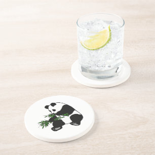 Giant Panda Eats Bamboo Coaster