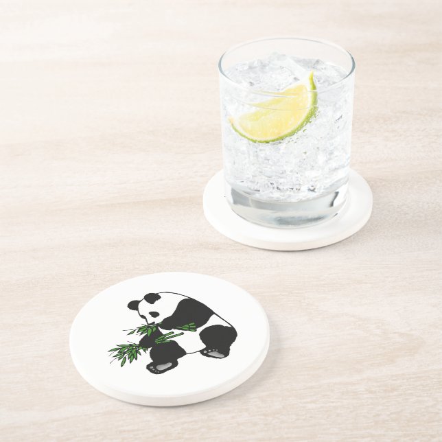 Giant Panda Eats Bamboo Coaster (Side)