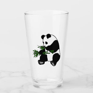 Giant Panda Eats Bamboo Glass