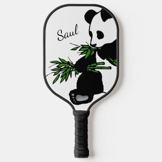 Giant Panda Eats Bamboo Name Pickleball Paddle (Front)