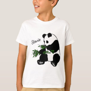Giant Panda Eats Bamboo Name T-Shirt