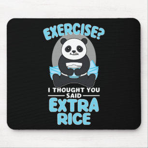 Giant Panda Funny Gym Workout Sayings Food Fitness Mouse Mat