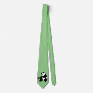 Giant Panda Green Tie