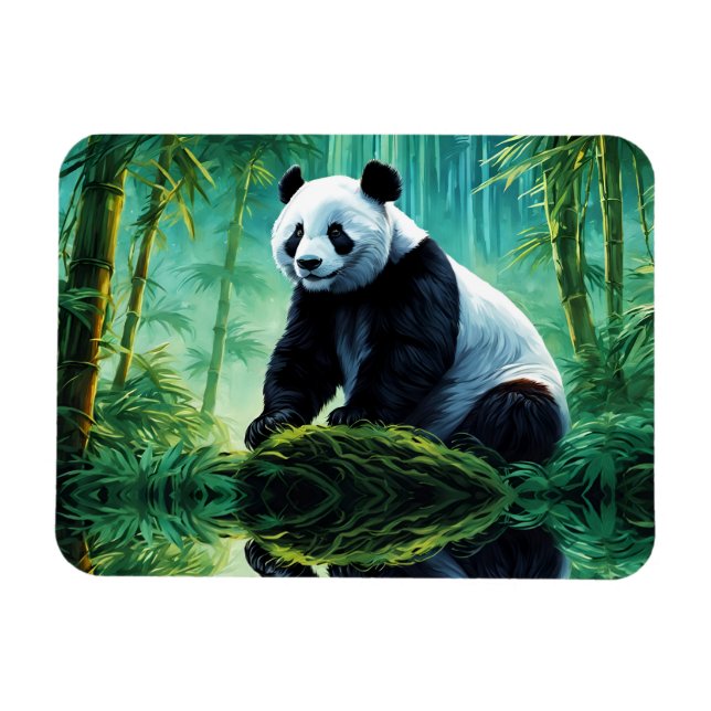Giant Panda in Bamboo Forest Magnet (Horizontal)
