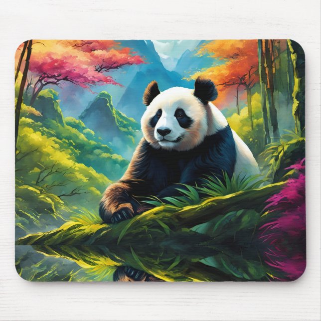 Giant Panda in Bamboo Forest on Mountain Mouse Mat (Front)
