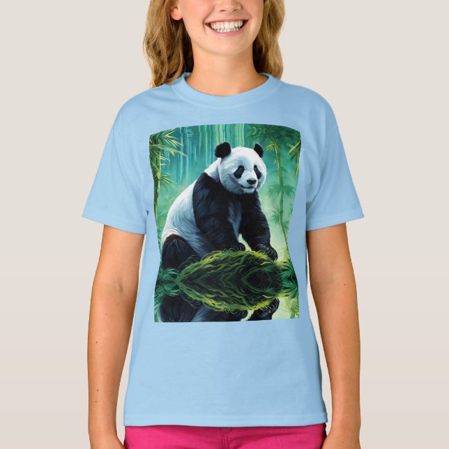 Giant Panda in Bamboo Forest T-Shirt (Front)