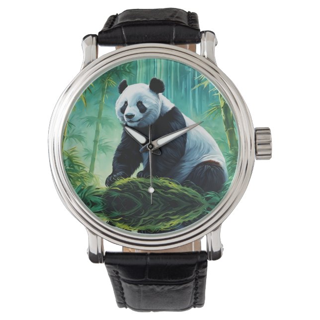Giant Panda in Bamboo Forest Watch (Front)