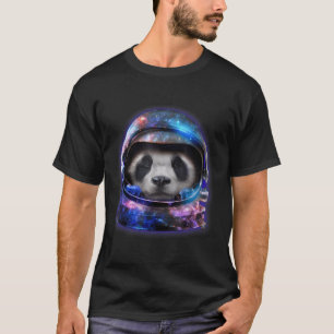 Giant Panda In Space Galaxy Astronaut Helmet T-Shirt