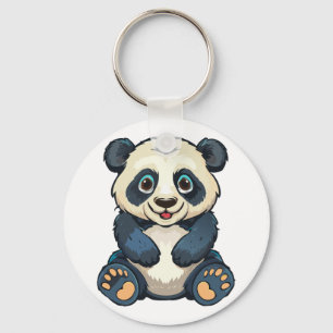 Giant panda key ring