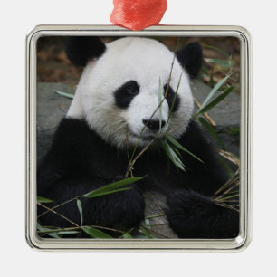 Giant panda metal tree decoration