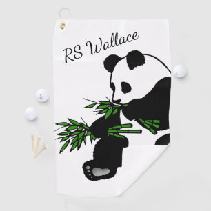Giant Panda Monogram or Name Golf Towel
