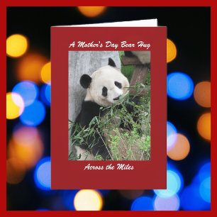 Giant Panda Mother's Day Bear Hug Across Miles Red Card