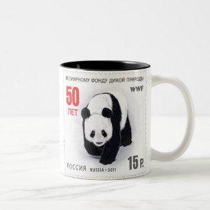 giant panda Two-Tone coffee mug