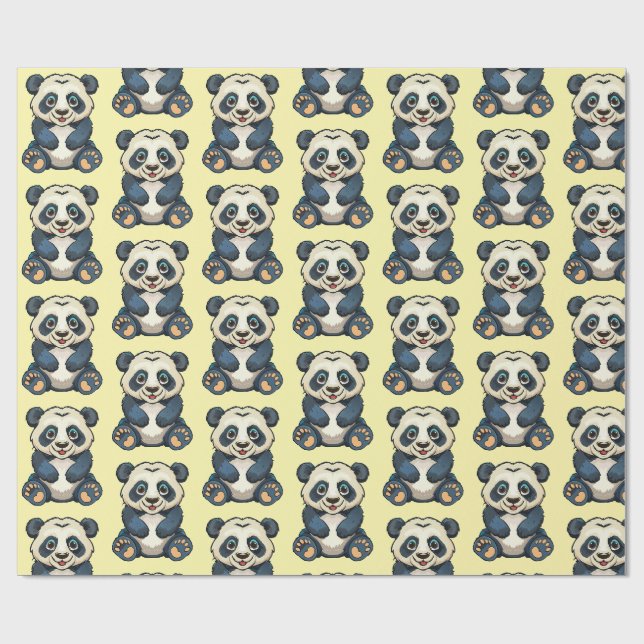 Giant panda wrapping paper (Flat)