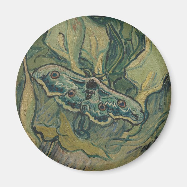 Giant Peacock Moth (1889) by Vincent van Gogh Magnet (Front)