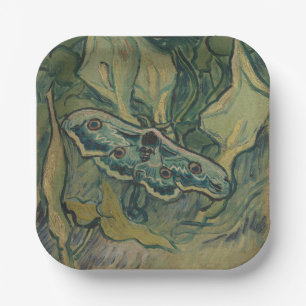 Giant Peacock Moth (1889) by Vincent van Gogh Paper Plate