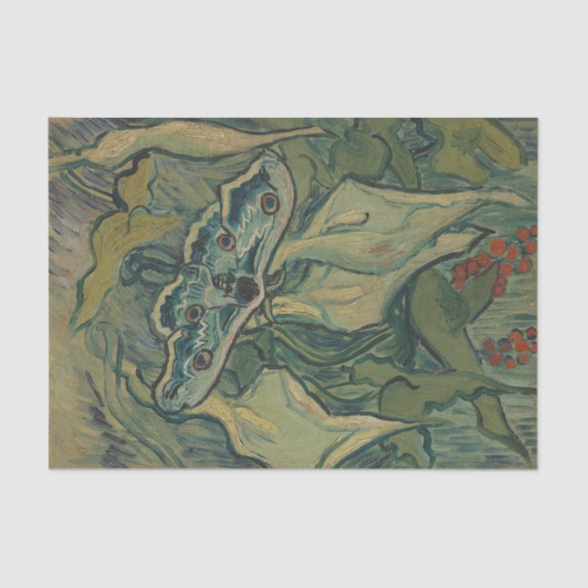 Giant Peacock Moth (1889) by Vincent van Gogh Tissue Paper (Front)