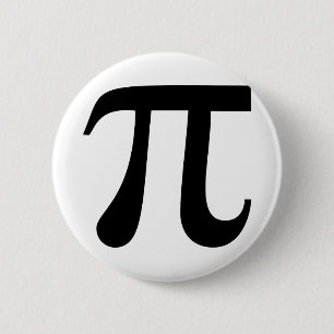 Giant "Pi" Symbol 6 Cm Round Badge