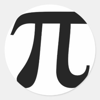 Giant "Pi" Symbol Classic Round Sticker