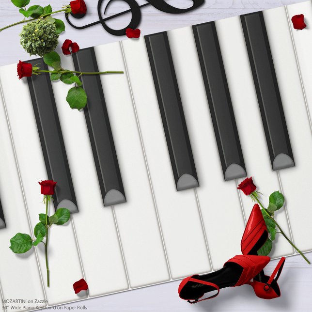 Giant Piano Keyboard on a Roll of Paper (white) (A big paper piano keyboard that is 30 in. tall and 6 ft. - 60 ft. long for crafts and decorating)