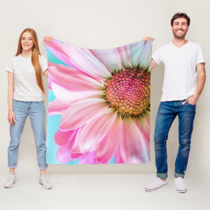 Giant Pink Daisy Fleece Blanket