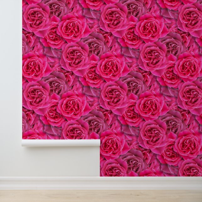  Giant Pink Roses Elegant Romantic Pretty Seamless Wallpaper (Application)