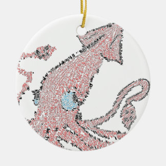 Giant pink squid mosaic ceramic tree decoration