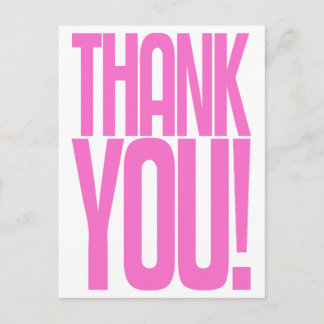Giant Pink Thank You! Loudmouth Postcard