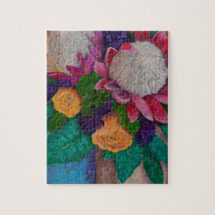 Giant Proteas and Orange Roses Jigsaw Puzzle