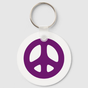Giant Purple Peace Sign Keychain