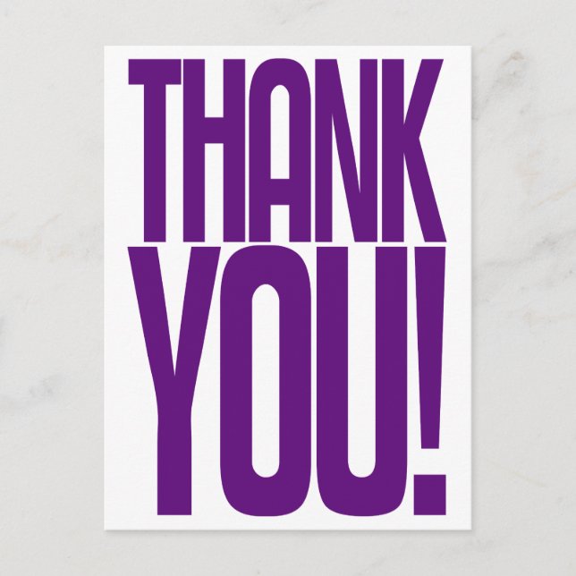 Giant Purple Thank You! Loudmouth Postcard (Front)