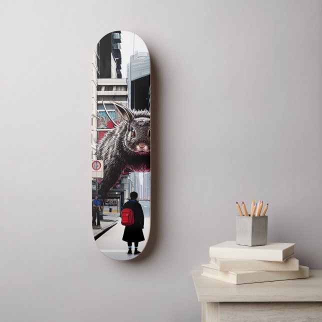 Giant rabbit on the streets of Japan Skateboard (Wall Art)