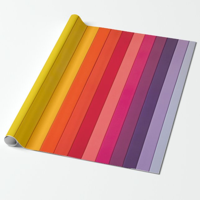 Giant Rainbow Stripes Wrapping Paper (Unrolled)