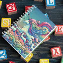 Giant Rainbow Unicorn Fantasy Notebook