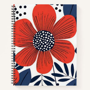 Giant Red Flower Notebook