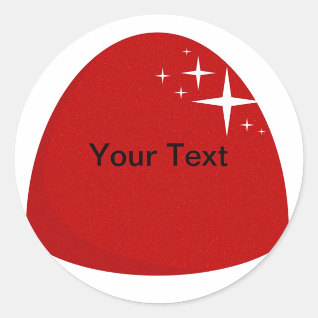 Giant Red Gumdrop Sticker Candy Buffet Label (Front)